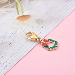Noël alliage thème pendentifs émail&nbsp;HJEW-JM00427-05
