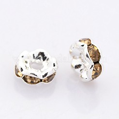 Perline distanziatori strass in ottone&nbsp;RB-A014-L7mm-14S-NF
