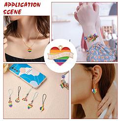 42 Stück Regenbogenflagge Charm Anhänger Emaille Flagge Herz Liebe Ballon Charm Legierung Emaille Anhänger für Schmuck Halskette Ohrring Herstellung Handwerk&nbsp;JX596A