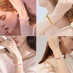 4 pièces 4 style malaisie naturelle jade et perles de citrine synthétique ensemble de bracelets de perles&nbsp;BJEW-SW00105-02