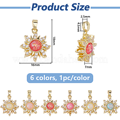 6 pendentif en laiton plaqué 6 couleurs&nbsp;KK-DC0004-98