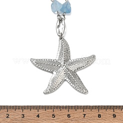Colliers à pendentif étoile de mer en acier inoxydable 304&nbsp;NJEW-JN06670-02