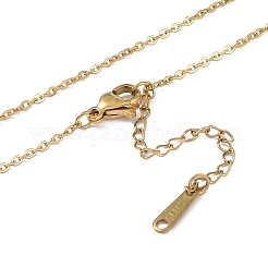 Placcatura ionica (ip) lettera iniziale 304 collane con ciondolo in acciaio inossidabile&nbsp;NJEW-M199-01G-R