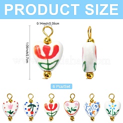 6 pendentif en porcelaine fait main&nbsp;PALLOY-FS00086