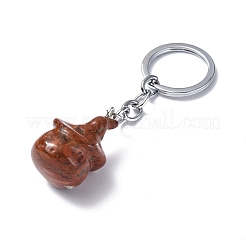 Schlüsselanhänger aus natürlichem rotem Jaspis&nbsp;KEYC-P011-04P-03