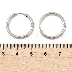 Pendientes de aro huggie de acero inoxidable 202 resistentes al deslustre&nbsp;EJEW-F111A-20mm-P
