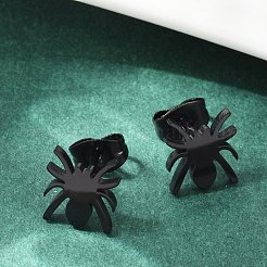 Halloween Spinne 304 Edelstahl Ohrstecker für Frauen&nbsp;X-EJEW-B019-01EB