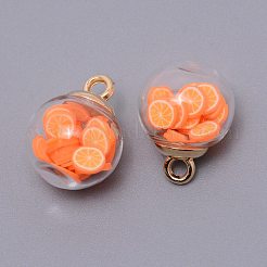 Pendentifs globe en verre transparent&nbsp;GLAA-TAC0003-03C