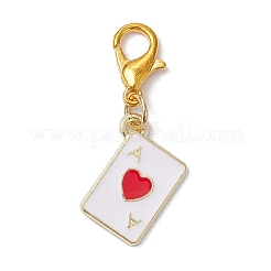 Decorazione pendente in smalto in lega di carte da gioco&nbsp;HJEW-JM02607