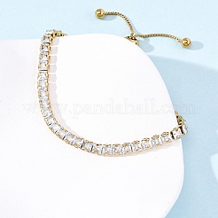 Tennisarmbänder aus 304 Edelstahl mit Pavé-Fassung und klaren Zirkonia&nbsp;BJEW-G754-03G-02
