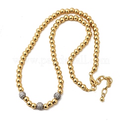 Halsketten aus Messing mit Mikropflaster und klaren Zirkonia-Perlen für Damen&nbsp;NJEW-K392-17G