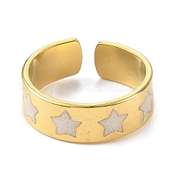 Anelli aperti in acciaio inossidabile 304 smaltati per donna&nbsp;RJEW-F166-33G-01