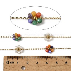 Chaînes de perles en acier inoxydable 304 faites à la main&nbsp;CHS-L031-11G-02