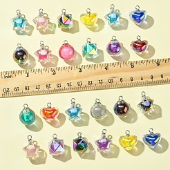 32 pièces 4 styles de pendentifs en résine de couleur ab&nbsp;RESI-FS0001-84