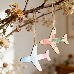 50 Stück unbehandelte Flugzeuganhänger aus Holz&nbsp;WOOD-WH0029-207