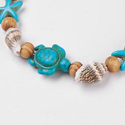 Bracciali tondi in legno elasticizzato&nbsp;BJEW-JB03769