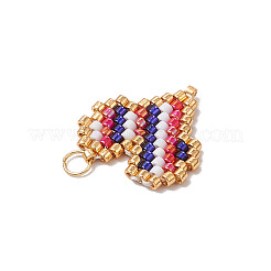 Pendenti a forma di cuore con perline di vetro miyuki delica&nbsp;PALLOY-MZ00703-01