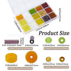 15 Stil Glas Rocailles & Stiftperlen&nbsp;SEED-PA0001-14D