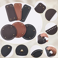 6 stücke 6 arten rechteck und runde pu leder stricken häkeln taschen nagel boden shaper pad&nbsp;DIY-CL0002-18