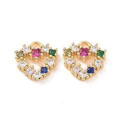 Coeur en laiton micro pavé de zircons cubiques colorés&nbsp;KK-G435-15G