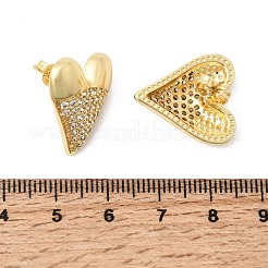Orecchini a perno da donna in ottone con zirconi trasparenti per San Valentino&nbsp;EJEW-A162-07G