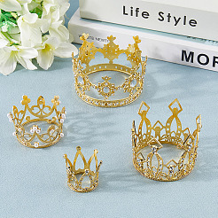 4 pieza de 4 estilos de corona de aleación de zinc para decoración de tartas&nbsp;AJEW-CP0008-84G
