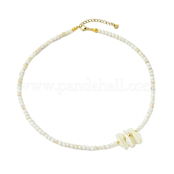 Collane da donna con perline di conchiglia trochid naturale e perle naturali rotonde.&nbsp;NJEW-JN06222-01