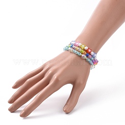Set di bracciali elasticizzati con perline acriliche&nbsp;BJEW-JB09048