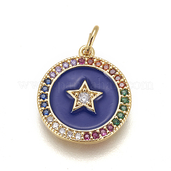 Pendentifs pentacle en émail laiton&nbsp;KK-L185-02B