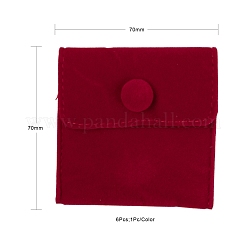 6 pz 6 colori sacchetti di gioielli quadrati in velluto&nbsp;TP-LS0001-05