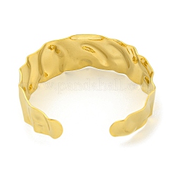 Braccialetti aperti con polsino testurizzato in acciaio inossidabile 304 placcato ionico (ip) per donna&nbsp;STAS-M001-15G