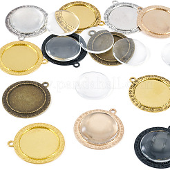 12pcs 6 Farben Legierung Anhänger Cabochon Einstellungen&nbsp;FIND-TA0009-80