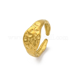 Anelli polsino aperto in acciaio inossidabile 304 testurizzati per donna&nbsp;RJEW-M019-11G