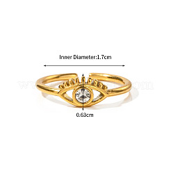 Verstellbarer offener Manschettenring aus 304er Edelstahl mit Zirkonia für Damen&nbsp;DT5559