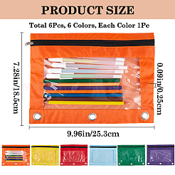 6 pièce de tissu Oxford bicolore avec étuis à stylos en alliage pour classeur à 6 anneaux&nbsp;AJEW-CP0008-03