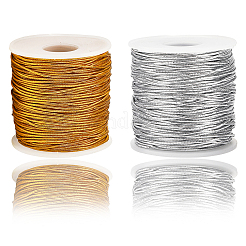 2 Rolle 2 Farben Polyester Metallic elastische Rundschnur&nbsp;OCOR-CY0001-91A