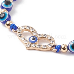 Braccialetto di perline intrecciate in resina malocchio&nbsp;BJEW-JB08408