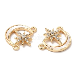 Ciondoli connettore in ottone con micro pavé di zirconi chiari&nbsp;KK-B074-06G
