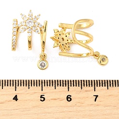 Messing Micro Pave klare Zirkonia Manschette Ohrringe&nbsp;EJEW-K309-07G