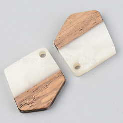 Pendentifs en résine opaque et bois de noyer&nbsp;X-RESI-S389-033A-C04