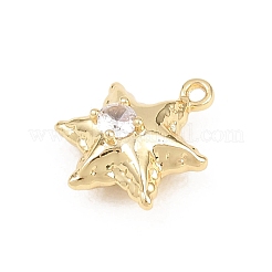Pendentifs en laiton micro pavé de zircone cubique transparent pour la saint-valentin&nbsp;KK-D225-10G
