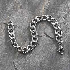Anlaufgeschütztes Panzerkettenarmband aus 304 Edelstahl für Männer und Frauen&nbsp;BJEW-G669-23P