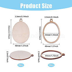 60 Stück 2 Stile DIY handgemachte geometrische Holzspäne&nbsp;WOOD-CA0001-81C