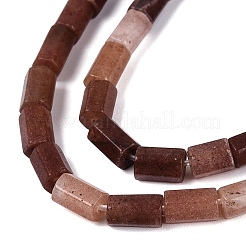 Hilos de cuentas de cuarzo rutilado con pelo de conejo rojo natural&nbsp;GG-N002-01A-11