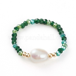 Glasperlen strecken Ringe&nbsp;RJEW-JR00314