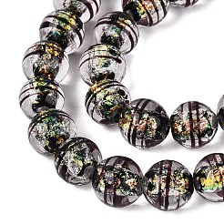 Hebras de cuentas de murano de vidrio laminado hecho a mano&nbsp;FOIL-Q002-09D