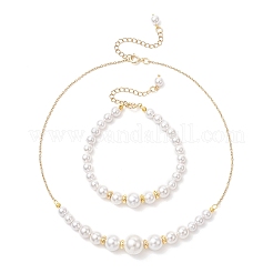 Muschelperlen-Armbänder und Halsketten-Sets für Frauen&nbsp;SJEW-JS01321