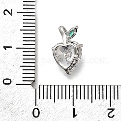 Breloques de zircone cubique clair pavés en laiton&nbsp;KK-Q048-21P