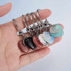 6 llavero de piedras preciosas sintéticas y naturales de 6 estilos.&nbsp;KEYC-SZ0001-11