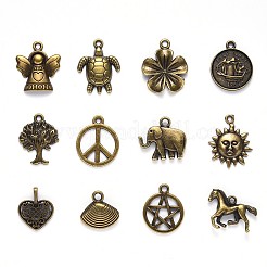 Pendentifs en alliage de style tibétain&nbsp;TIBEP-YW0001-07AB